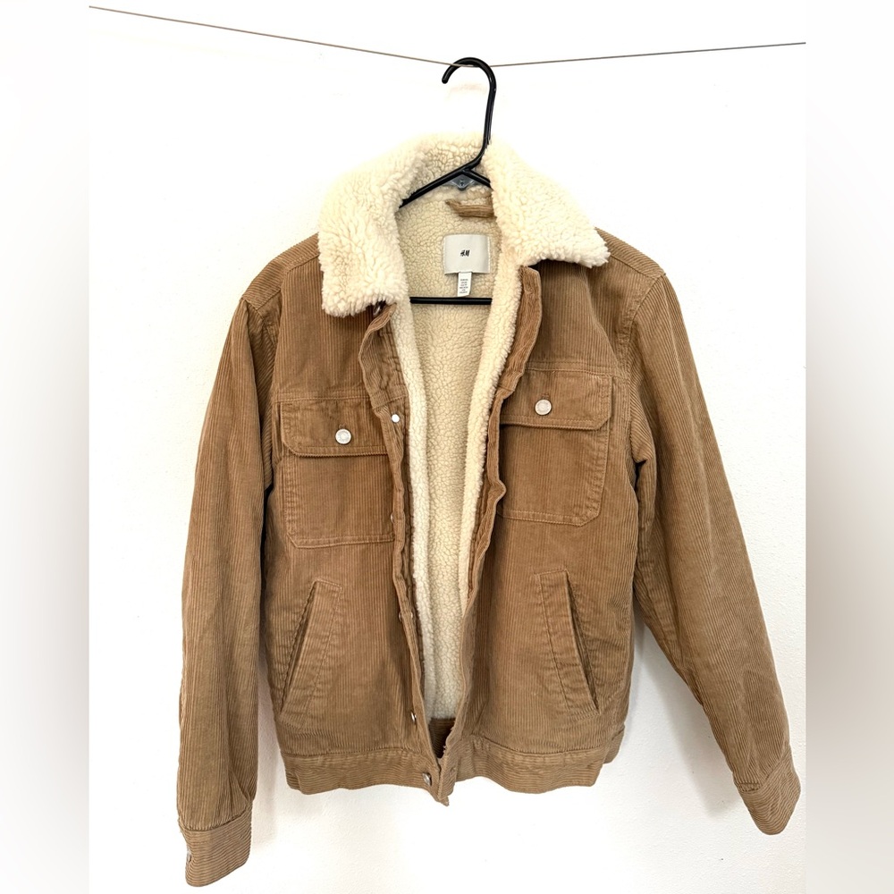 Men’s XS H&M Teddy Lined Sherpa Corduroy Jacket - Picture 4 of 11